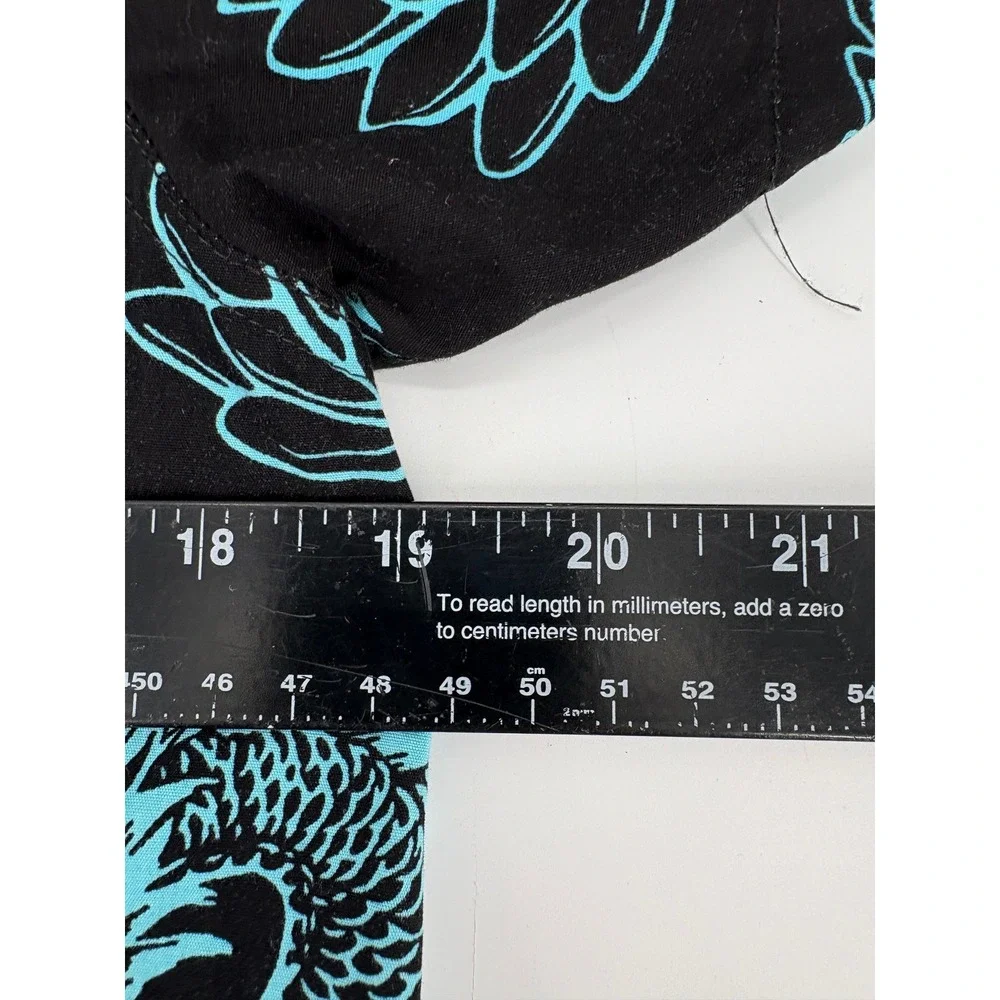 Eighty Eight Mens Black Dragon Lotus Print Short Sleeve Button‎ Up Shirt Size S